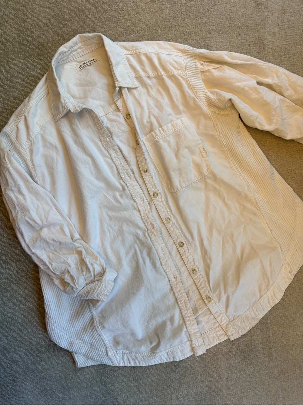 Free People White Button-Up Shirt